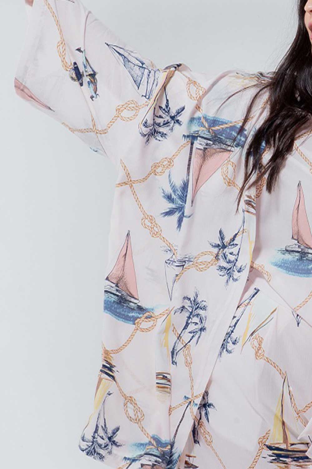 MTRMT 109 Kimono Plus Size Curto Estampado OFF WHITE 2