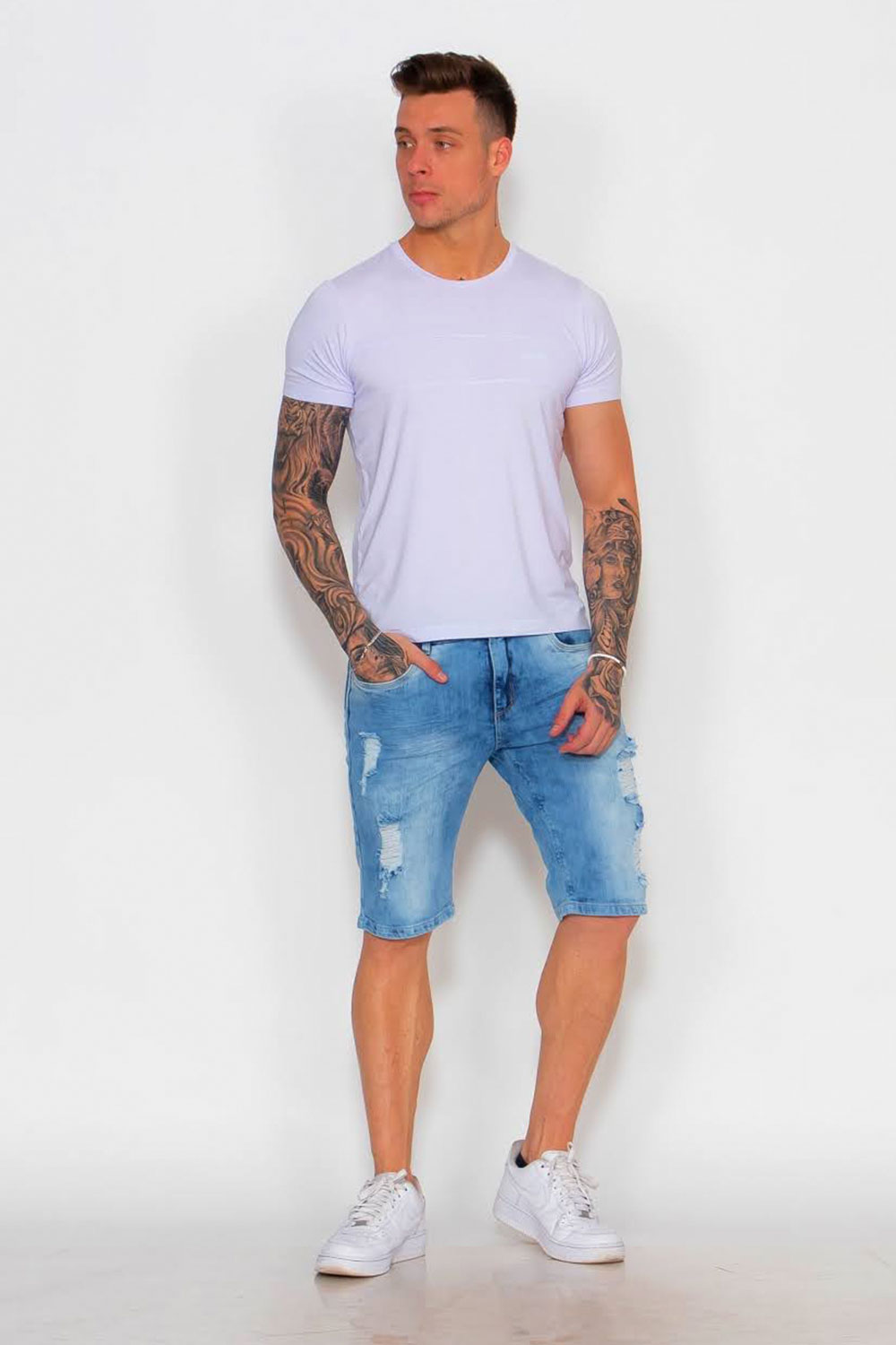 Bermuda Desfiada Almaria Shyros Masculino Jeans
